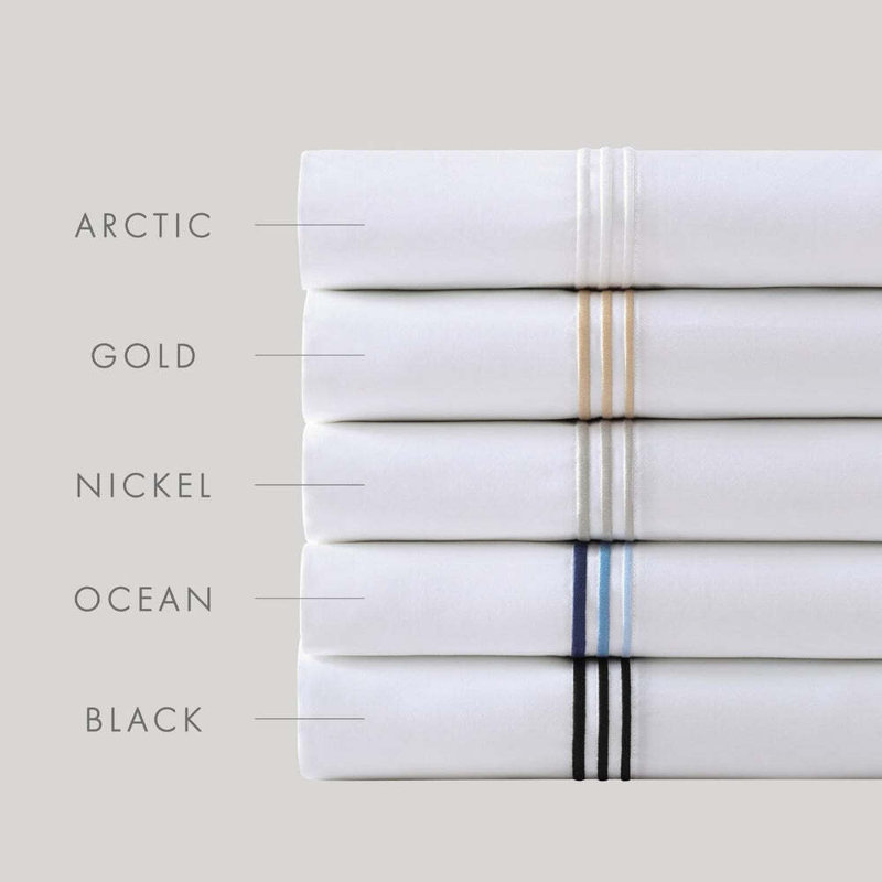 Triple Luxe Sateen Sheet Set , Queen Sheet Set, White/Arctic