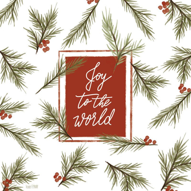 Joy to the world greenery, H 36 po x l 36 po