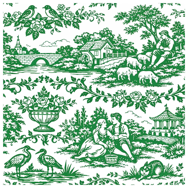 Rideaux de douche Green Scenic, 70in W x 84in H