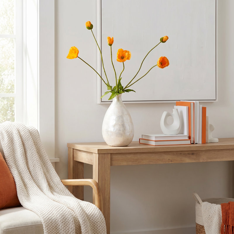Coquelicot d'été + bourgeon 29 po , Orange