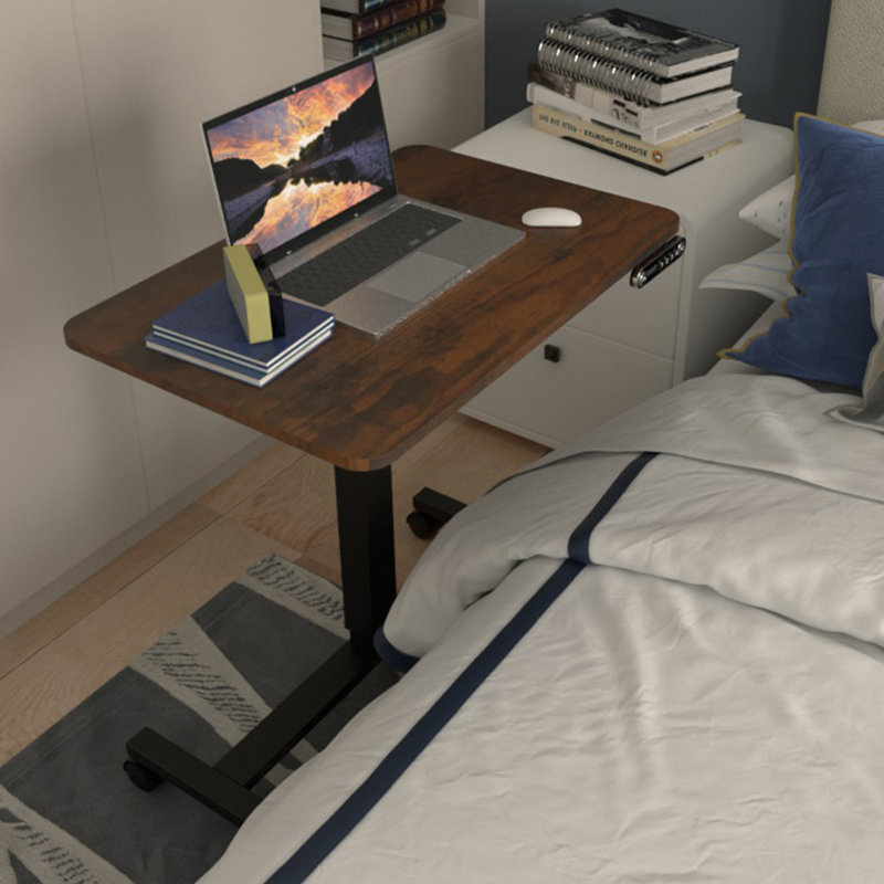Brookman 80cmx60cm Mobile Height Adjustable Standing Desk, Brown/Black