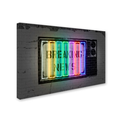 Magar Magar 'Breaking news' Graphic Art Print on Wrapped Canvas