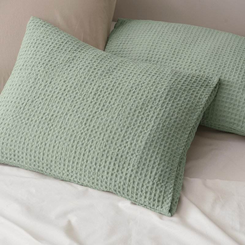 PHF Ultra Soft Waffle Weave Pillow Shams, No Insert, 2 Pack Breathable & Skin-Friendly Pillow Cases, Stylish Decorative Bed Pillow Cases Covers