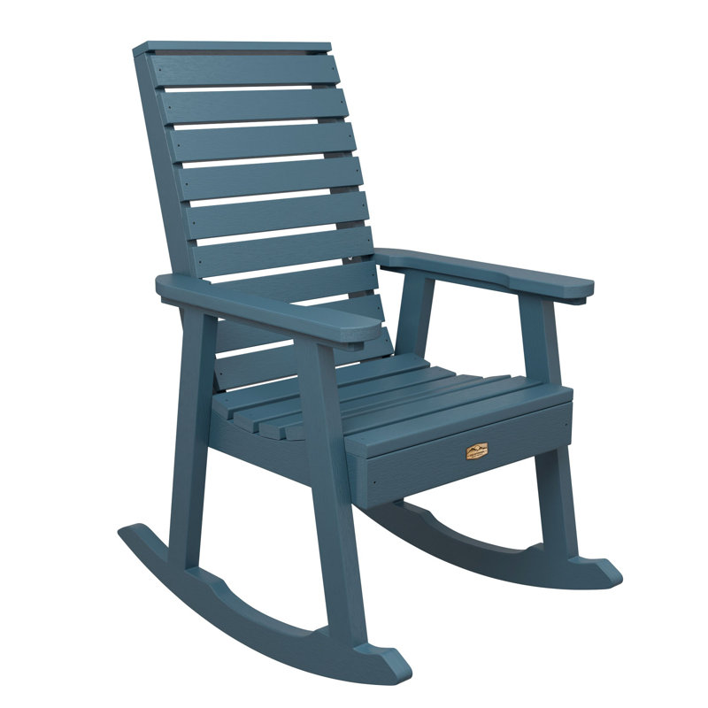 Chaise berçante en plastique Elisiah, Bleu Nantucket