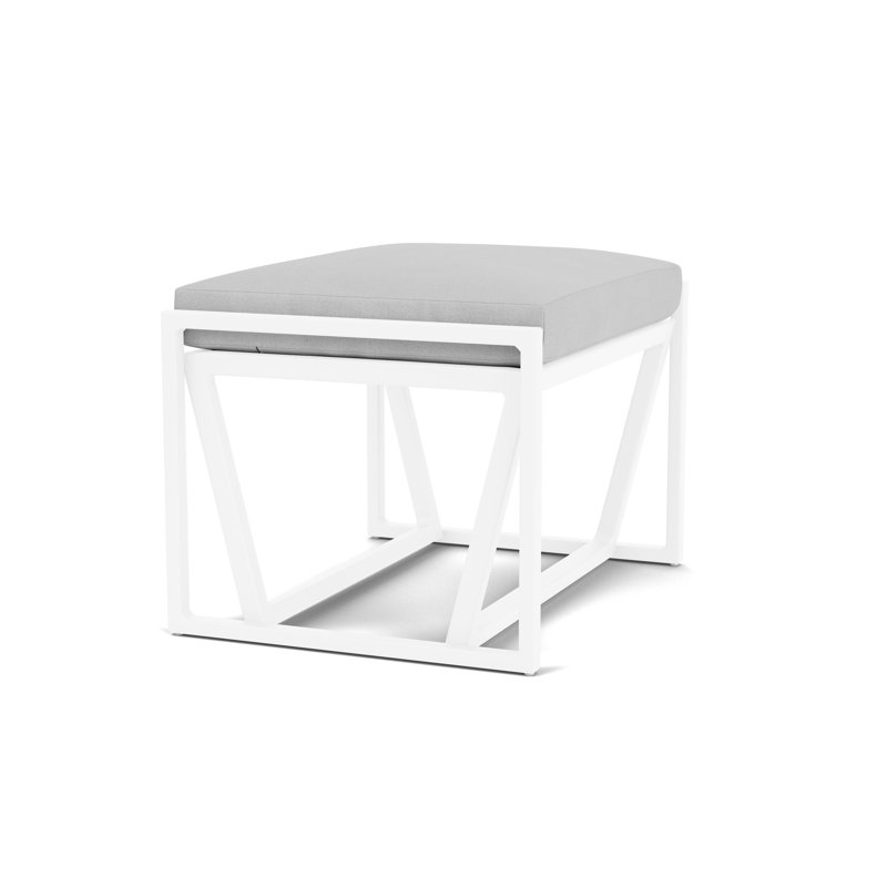 Summit Outdoor Ottoman, Sandberg Dove, White
