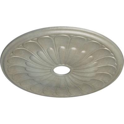 Endurathane Elsinore Ceiling Medallion, 26 3/4"OD x 3 5/8"ID x 1 3/8"P (Fits Canopies up to 3 5/8"), Hand-Painted Flash Gold Finish