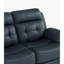 Non inclinable avec table rabattable et cuir véritable en mousse 3 porte-gobelets en acier inoxydable - bleu + gris