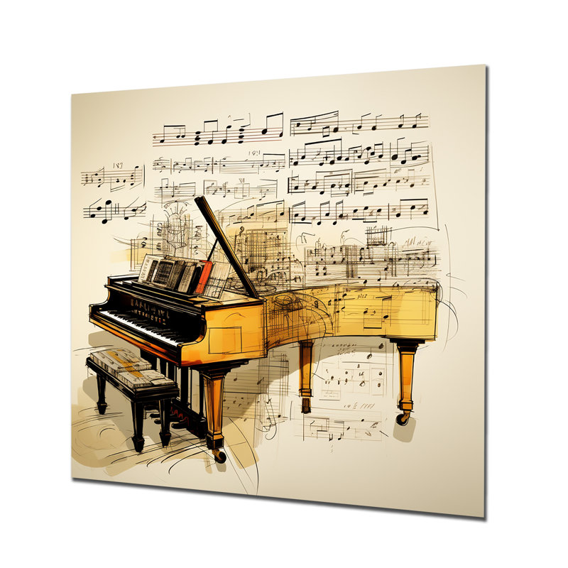 Acushnet - reproduction d'art mural piano, Métal métal, H 30 po x l 30 po x P 1 po