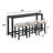 Arystan Glass Top Counter Height Bar Console Table with 3 Stools Set-733329285