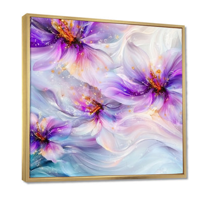 Natures, beauté, fleurs mauves, agate I - impression abstraite de fleurs murales