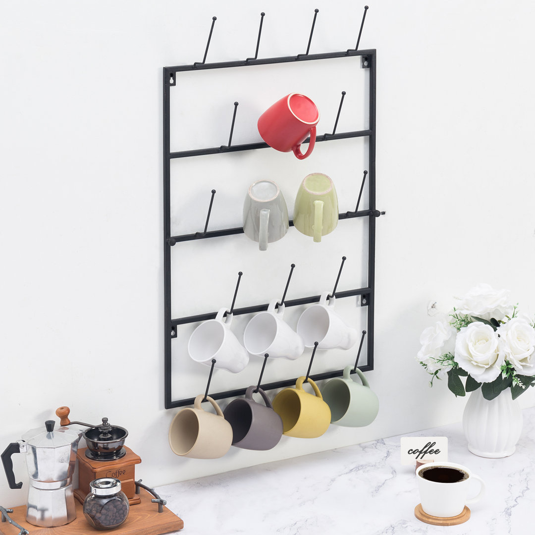 18 Hooks Wall Mounted Mug Tree Rebrilliant