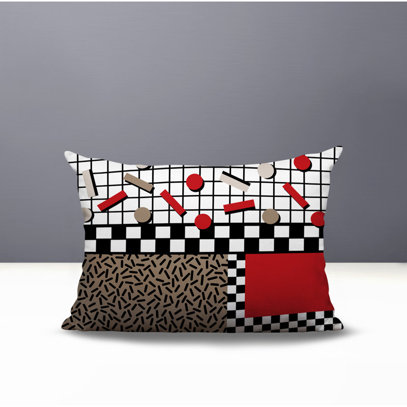 Coussin lombaire intérieur / extérieur Lumo, Rectangle H 18 po x l 25 po, Rouge