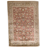 Hand Knotted Wool Area Rug in Wine And Aubergine