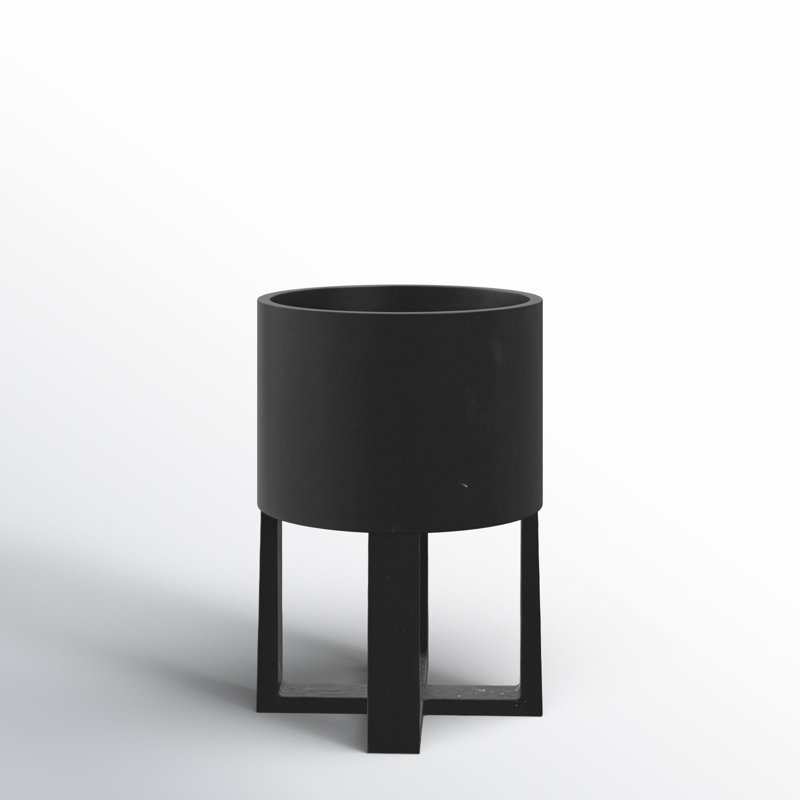 Patsy Footed Pot 7"x 10", 10" H x 7" W x 7" D, Black