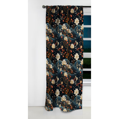 Harmonieux équilibre II - rideau floral - rideau occultant en velours floral - 1 panneaux