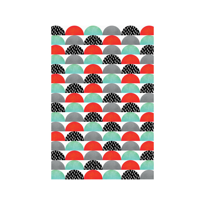 My Favorite Candy (Red And Turquoise) by Elisabeth Fredriksson - Wrapped Canvas Print, 30.48cm H x 20.32cm W x 1.91cm D
