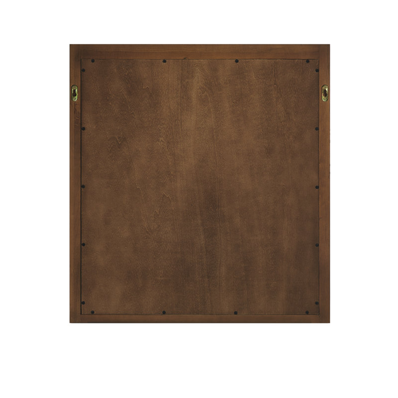 Through Lines Flat Wall Mirror, 30" x 28", Brown