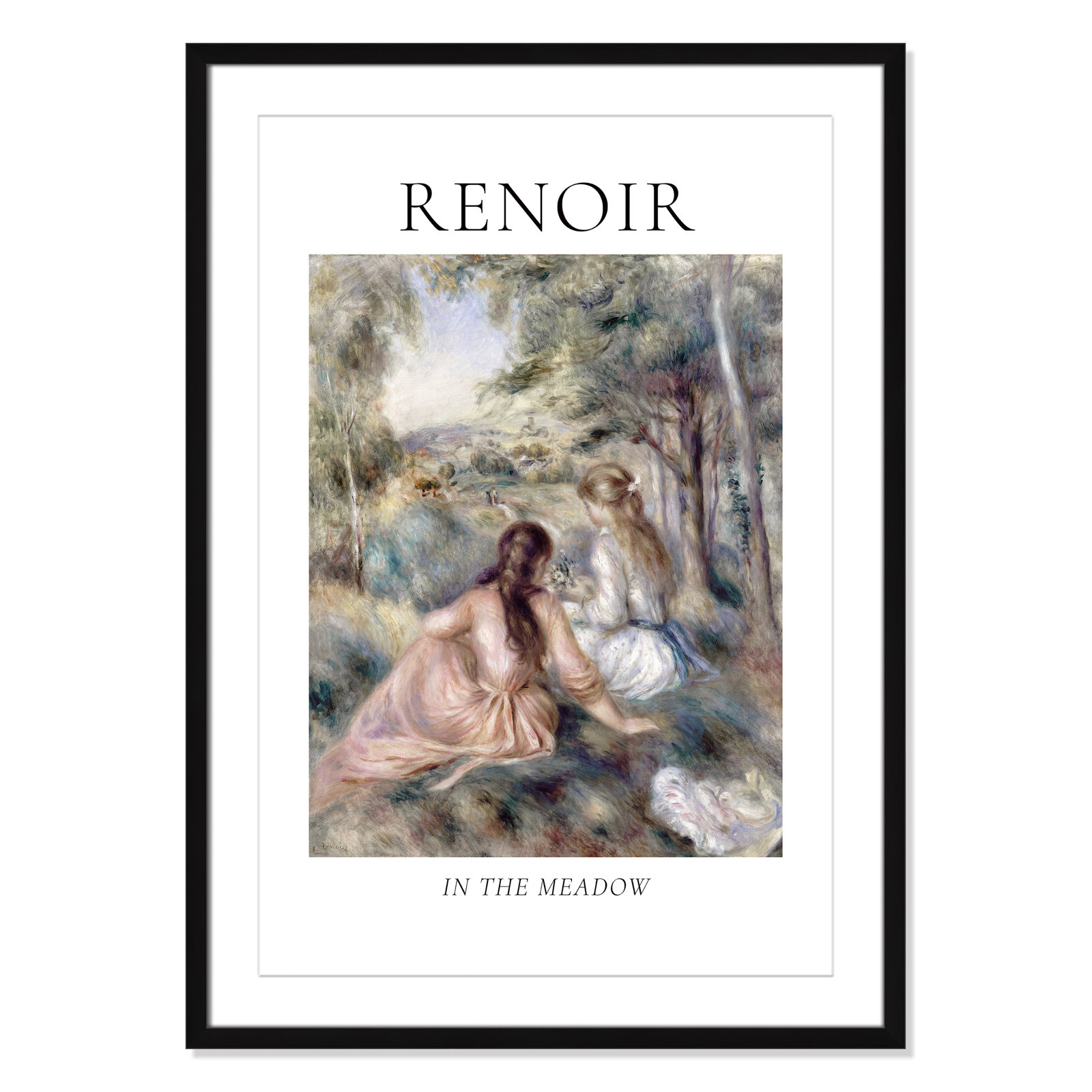 Old Masters Collection "In the Meadow" Print, Black Single Picture Frame, Yes, 35.5" H x 25.5" W x 1.25" D