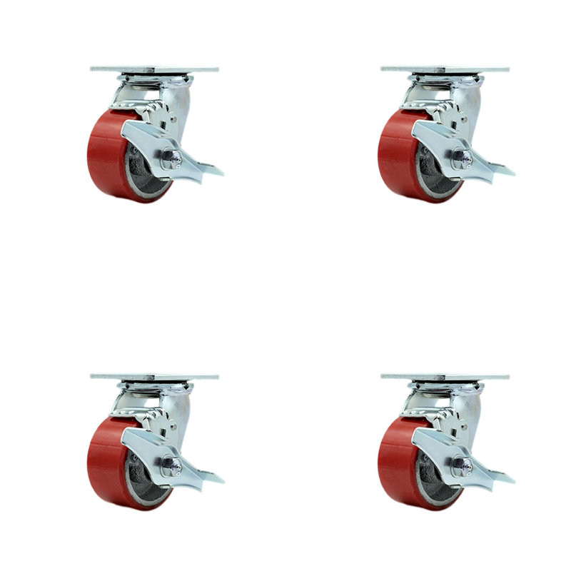 Polyuréthane sur roulettes en fonte