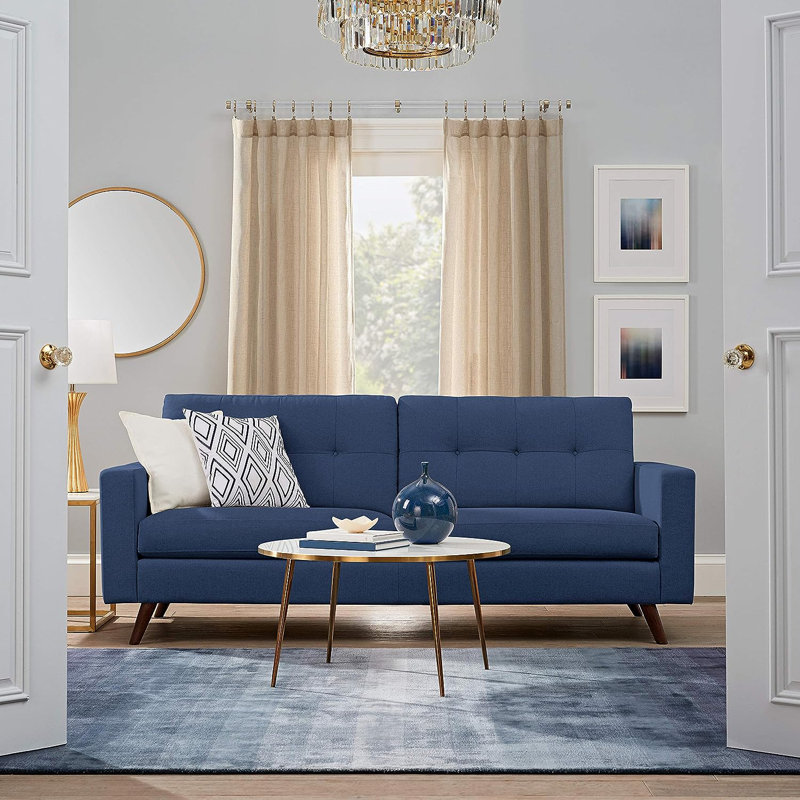 Cambria Designer Series 1 1/8 In Dia. Clear Acrylic Fixed Length Curtain Rod w/ End Cap, Gold, 42"
