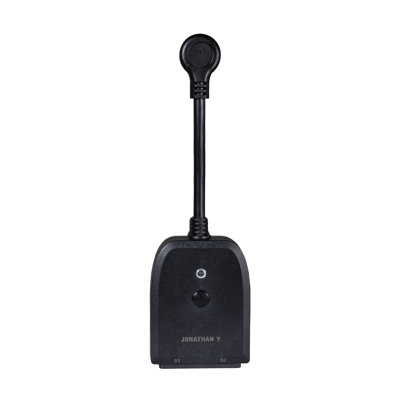 JONATHAN Y Outdoor Smart Dual Plug - WiFi Remote App Control for Outdoor Lights, Compatible with Alexa and Google Home Assistant