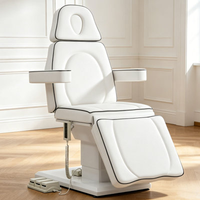 Fully Electric Massage Table Esthetician Bed,  3 Motor Reclining Facial & Tattoo Chair, Adjustable Medical Aesthetic Table for Waxing Microblading Spa