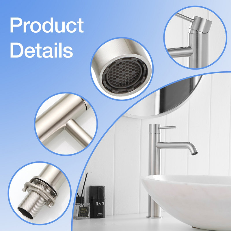 Tall Bathroom Faucet Faucet For Bathroom Sink, Single Hole Bathroom Faucet Modern Single Handle Vanity Basin Faucet