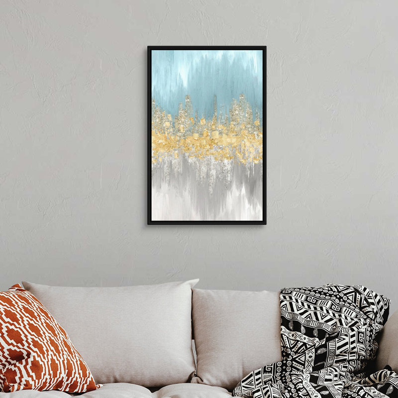 « Neutral Wave longueurs II » par Eva watts, reproduction d’art sur toile, H 32 po x l 22 po x P 1,75 po, Cadre noir