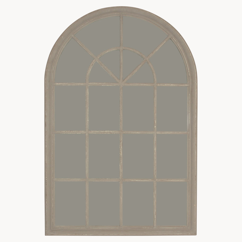 Algrange Wood Flat Wall Mirror with Shelves