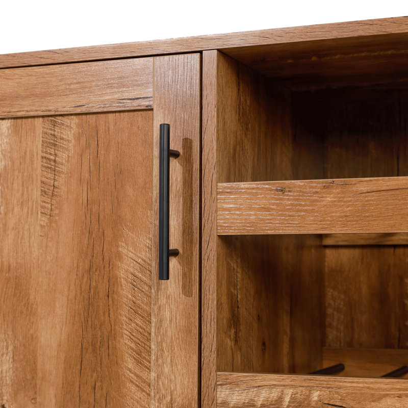 Quintavia Classic Sideboard and Bar Cabinet with Open and Closed Storage, Brown