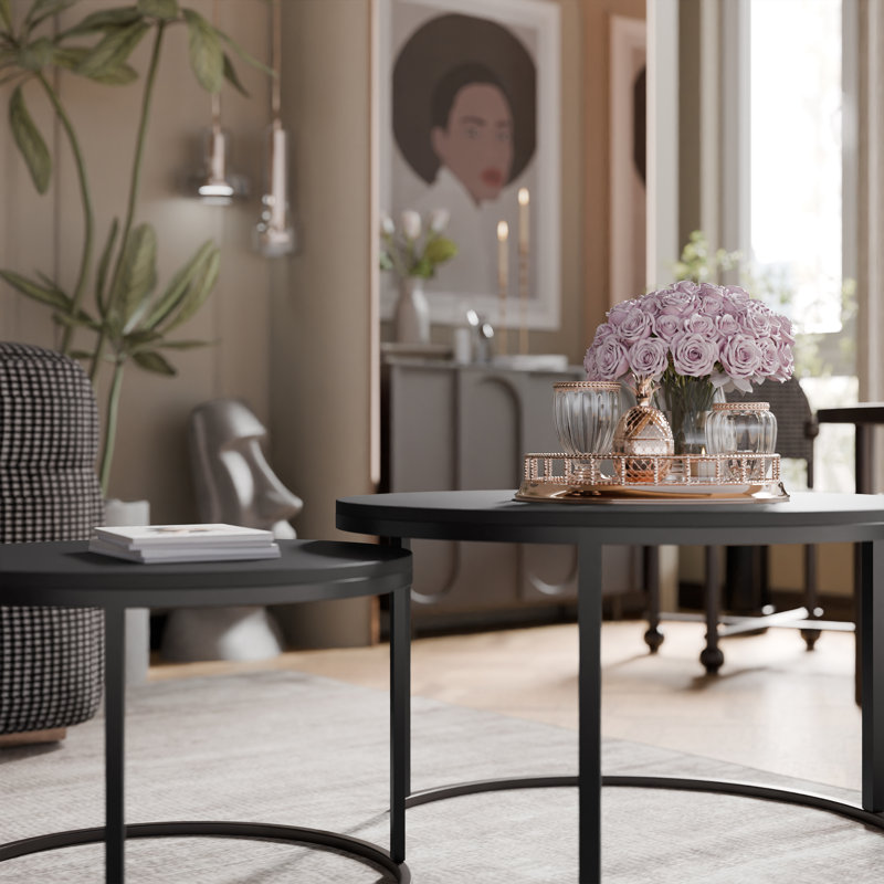 Coffee Table with Storage, 48cm. H x 80cm. L x 80cm. W, Black Matte, Black
