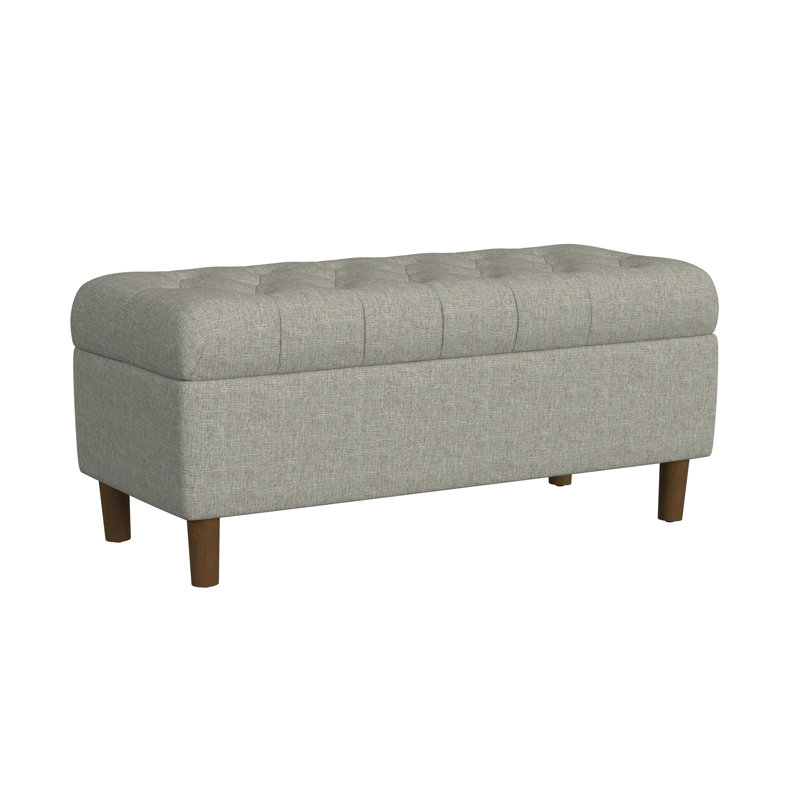 Banc de rangement capitonné, Gray Woven