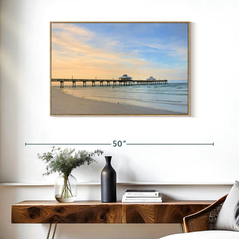 Fort Myers, Floride, Cadre flottant en bois naturel, 37 po x 25 po