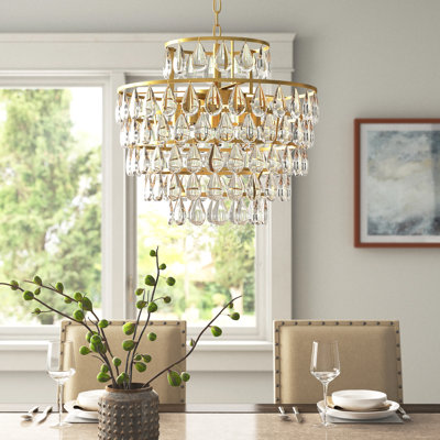5 - Light Dimmable Tiered Chandelier
