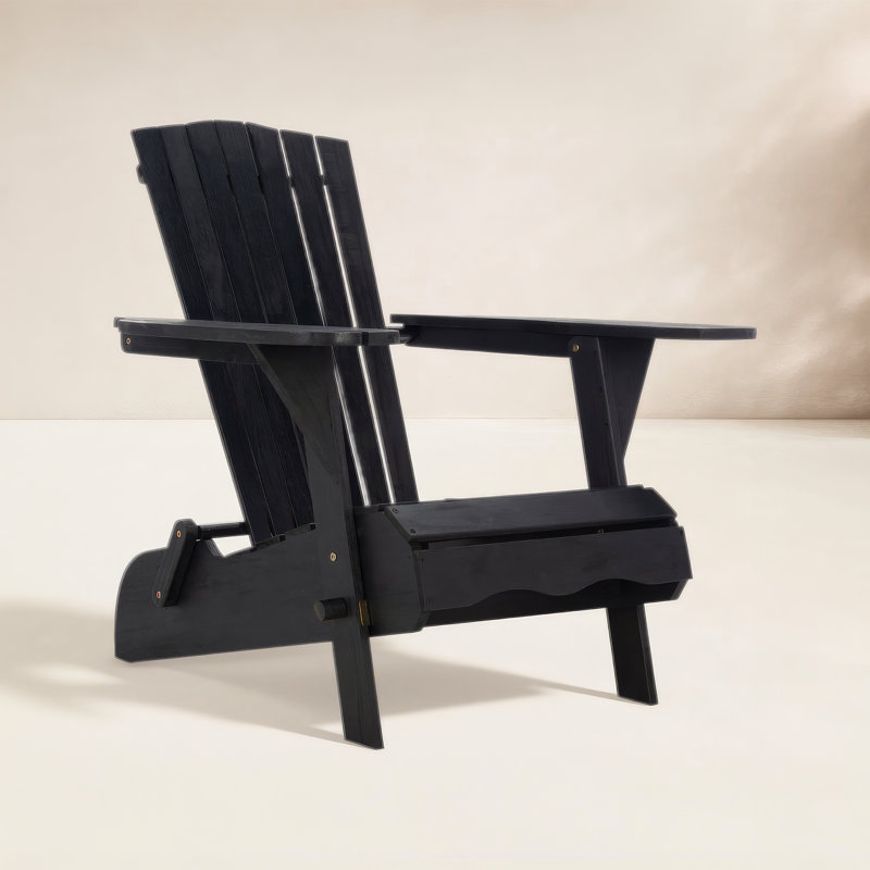 Chaise Adirondack en bois massif Boonville, Noir