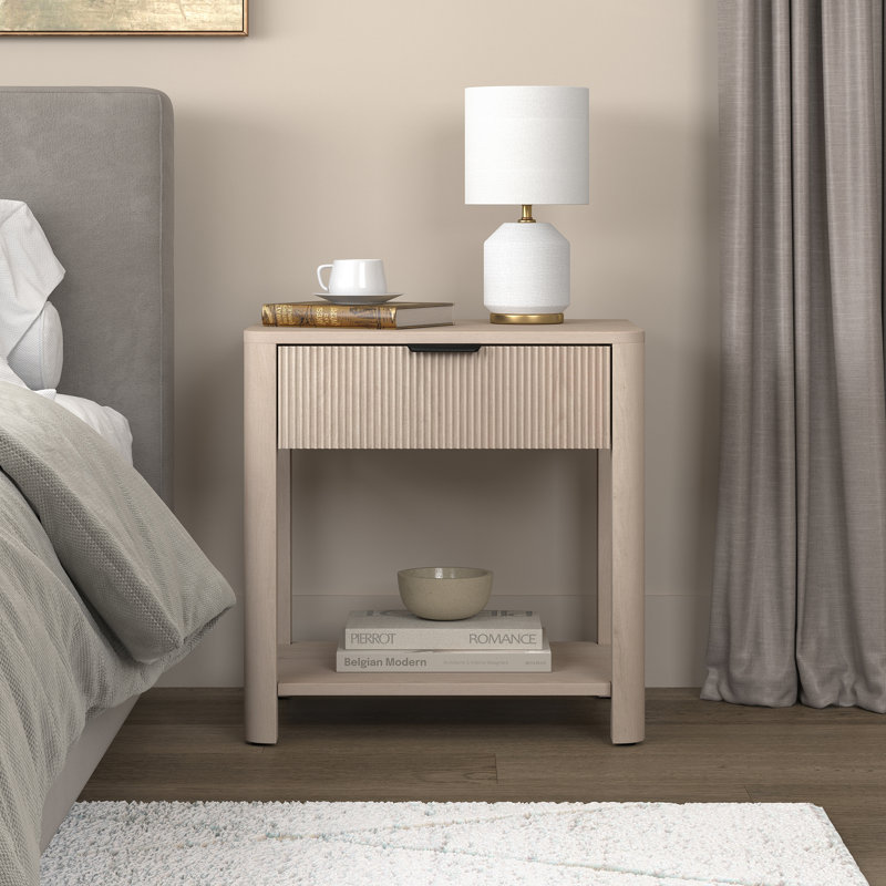 Pomona 24in Wide Rectangular Nightstand, Alder White
