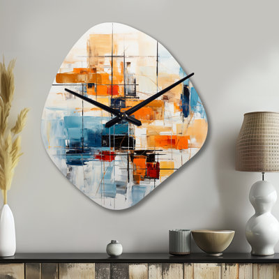 Colorful Mid Century Retro Reflections III - Nebula Shape Multi-Color Wall Clock Sculpture