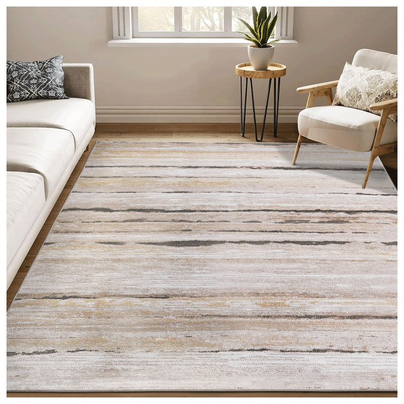 Tapis brun rayé 8 x 10 de la collection Payas, Brun, Rectangle 7 pi 9 po x 10 pi