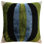 Coussin décoratif en velours de soie fait à la main - 16 x 16, vert audacieux, bleu et noir avec insertions en duvet