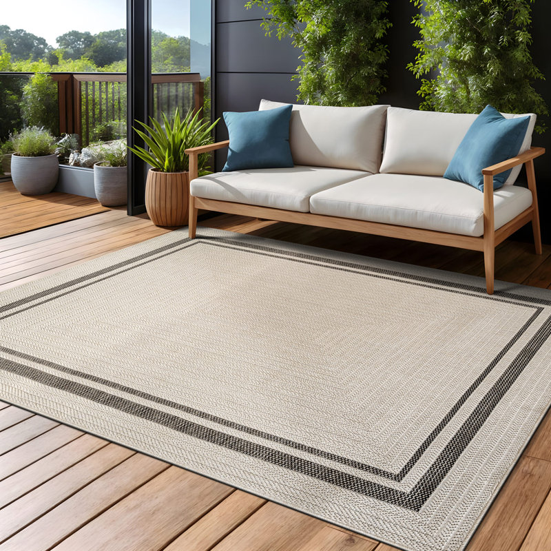 Tapis intérieur / extérieur, Ivoire ivoire, Rectangle 4 pi x 6 pi