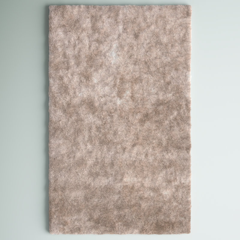 Jewell Handmade Tufted Dark Beige Area Rug, Rectangle 9' x 12'