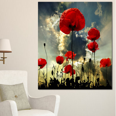 " Poppies On Thunderstorm Background "
