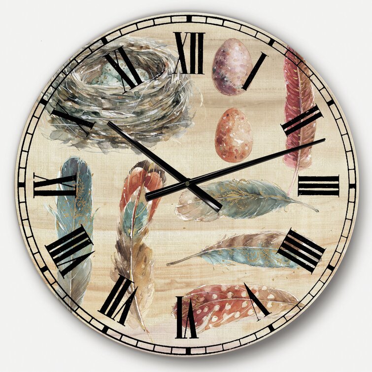 The Twillery Co. Swigart Feathers Cottage Family - Farmhouse wall clock ...