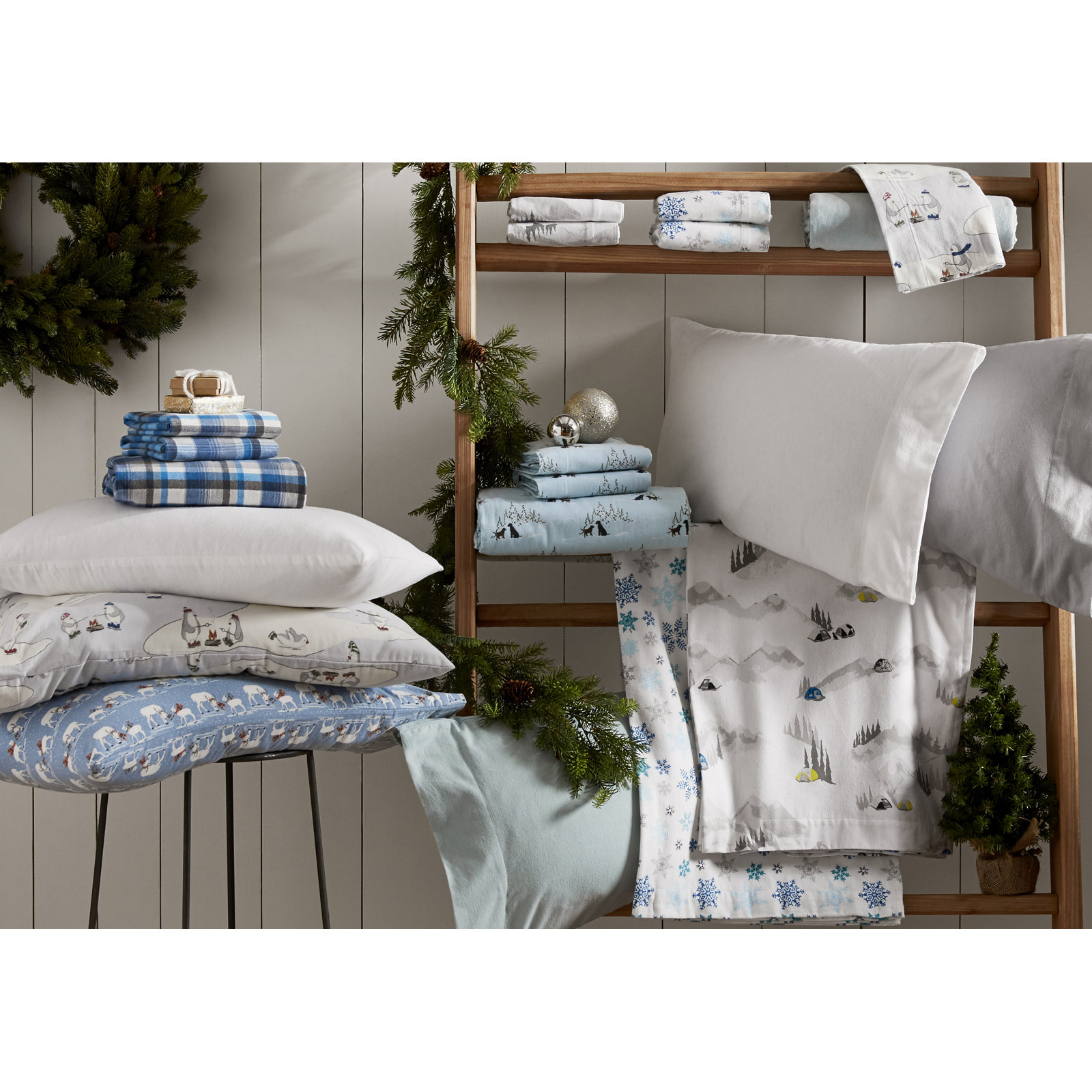 Cotton Flannel Sheet Set, Winter White, Twin with 1 Pillowcase