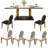 Light luxury rectangular home dining table sets-106445191
