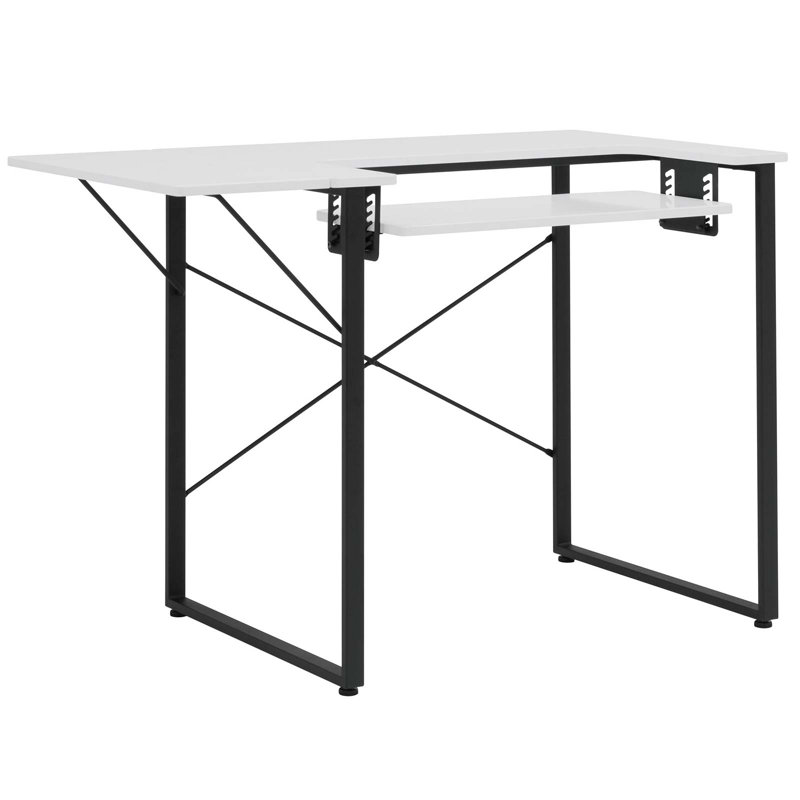 Adrianny 104.1cm x 58.4cm Sewing Table with Sewing Machine Platform, White