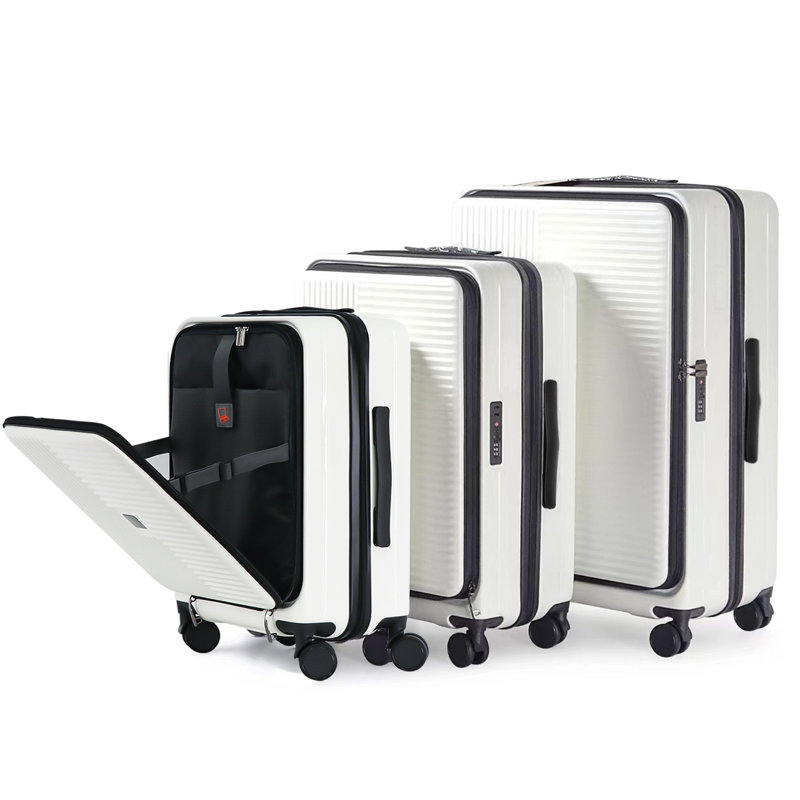 Bagages, avec ouverture frontale, serrure approuvée par la TSA, valise rigide, blanc