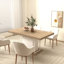Table de salle à manger extensible de 160 à 200 cm, conception en bois vieilli, 6 à 10 invités, chêne blanc, table de style, capacité de siège, structure de support