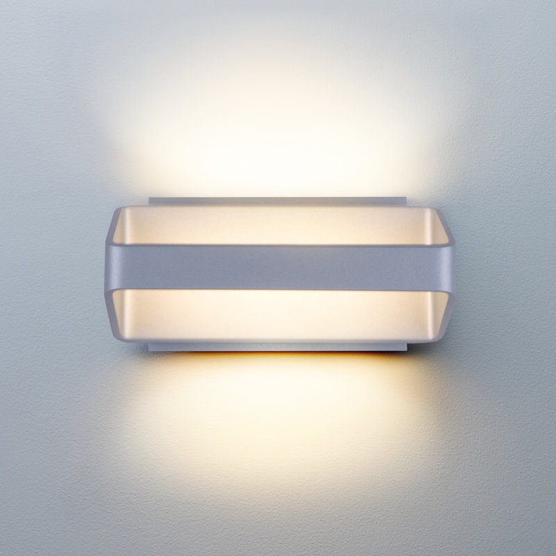 Atlas 1-Light Flush Mount 10" Up-Down ETL Certified Integrated LED Wall Sconce Light in Silver