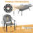 Ridgee 82.68'' L 41.34" W Rectangula Table Cast Aluminum Outdoor Dining Set with Umbrella Hole and Cushions-2014517021